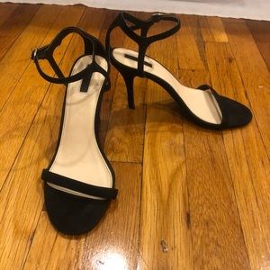 Sexy, black, one-strap skinny heels